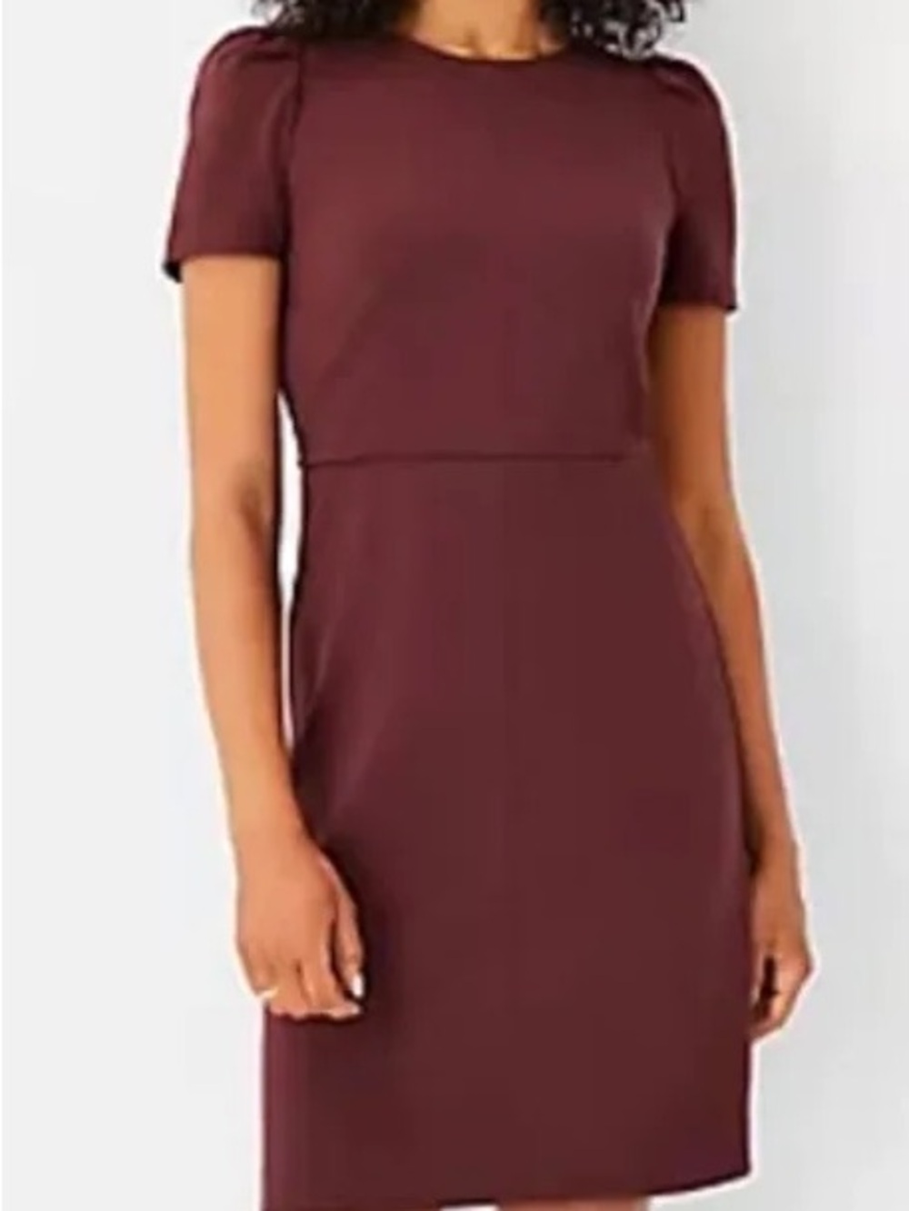 Ann Taylor ponte flare dress brown warm rosewood - size 2 🤎